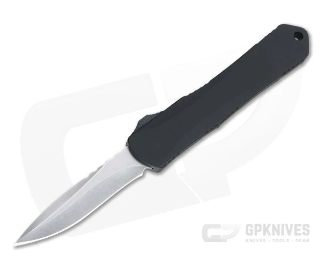 Heretic Knives Manticore-S Recurve Stonewashed S35VN Black OTF Automatic H025-2A