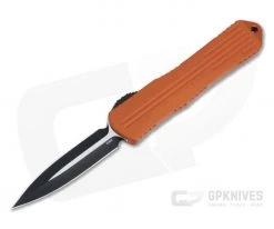 Heretic Knives Manticore-E Double Edge Black Elmax Orange Fluted OTF Automatic H028-4A-ORG