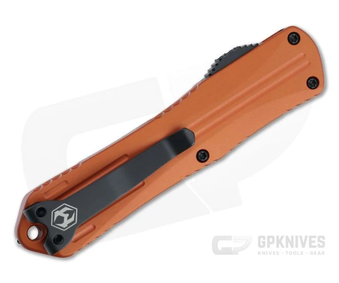 Heretic Knives Manticore-E Double Edge Black Elmax Orange Fluted OTF Automatic H028-4A-ORG - Image 2