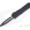 Heretic Knives Manticore-E Double Edge Tactical Black Cerakote Elmax Fluted OTF Automatic H028-4A-T