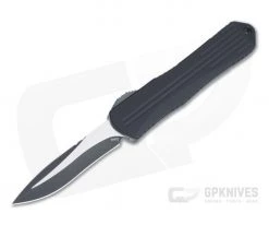 Heretic Knives Manticore-E Recurve Tactical Black Cerakote Elmax Fluted OTF Automatic H029-4A-T