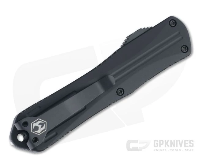 Heretic Knives Manticore-E Recurve Tactical Black Cerakote Elmax Fluted OTF Automatic H029-4A-T - Image 2