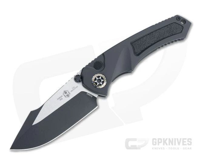 Heretic Knives Pariah Prototype Two-Tone Black Elmax Dual Action Liner Lock Automatic H048-10A-PROTO