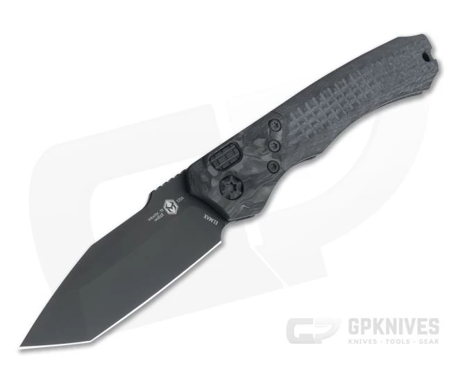 Heretic Knives Wraith Auto Tanto DLC Elmax Bolstered Integral Carbon Fiber Automatic H100-6A-CF