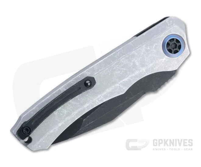 Heretic Knives Wraith Auto Tanto Battleworn Elmax Bolstered Integral Blizzardworn Automatic Knife H100-8A-BLIZZARD - Image 2