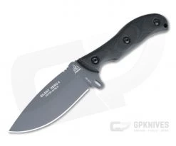 TOPS Silent Hero 4 Gray 1095 Black Canvas Micarta EDC Fixed Blade HERO4-01