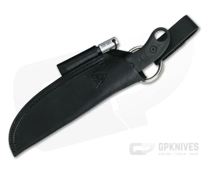 TOPS Knives HOG 4.5 Black Micarta 1095 Leather Sheath HOG-45 - Image 2