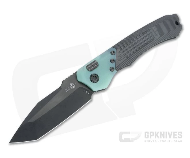 Heretic Knives Wraith Auto Limited Emerald G10 Bolster Two-Tone DLC Tanto Unidirectional Carbon Fiber Automatic 008