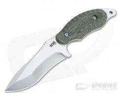 SOG Kiku Fixed Satin S35VN Linen Micarta Tactical Fixed Blade Knife KU-2022