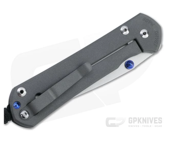 Chris Reeve Large Sebenza 31 Blue Double Lugs Drop Point Stonewashed S45VN Titanium Folder 001 - Image 2