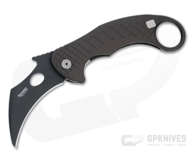LionSteel X Emerson L.E. One Karambit Black Magnacut Earth Brown Aluminum Frame Lock Flipper LE1 A EB