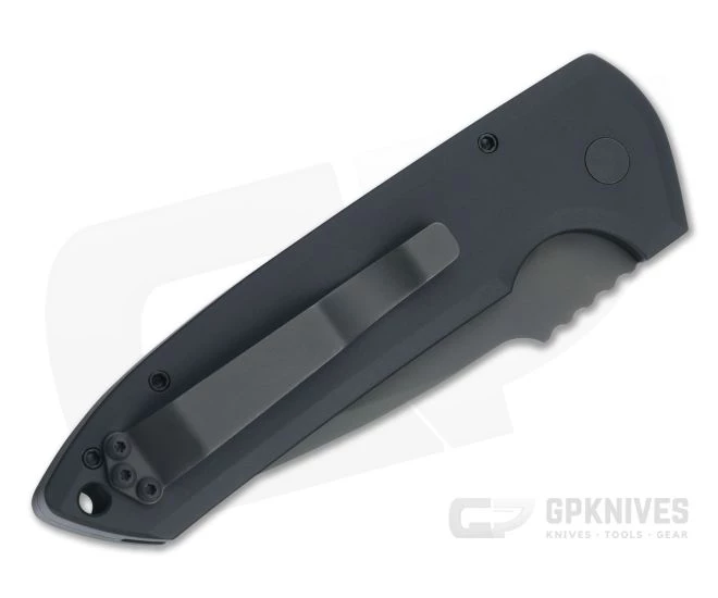Protech Knives Les George Rockeye Operator DLC S35VN Smooth Black Aluminum Automatic LG303 - Image 2