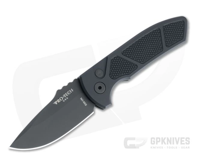 Protech Les George SBR Blackout DLC S35VN Knurled Aluminum Automatic LG407