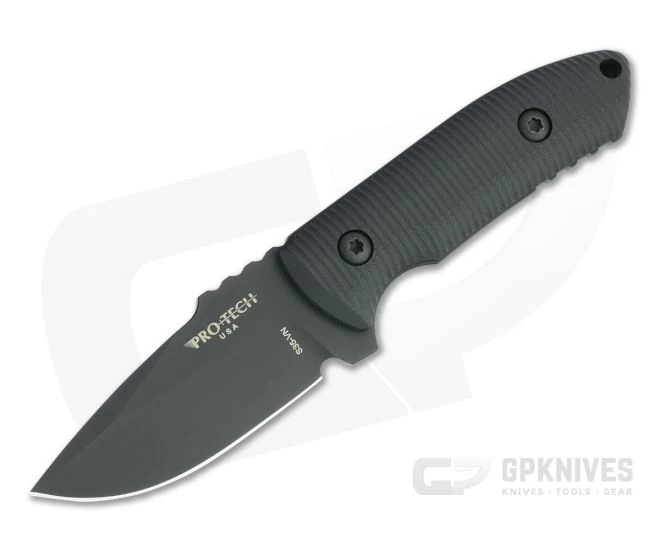 Protech Les George SBR Fixed Black DLC S35VN 3D G10 Leather Sheath EDC Fixed Blade LG513