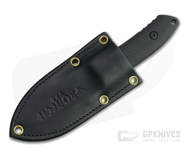 Protech Les George SBR Fixed Black DLC S35VN 3D G10 Leather Sheath EDC Fixed Blade LG513 - Image 2