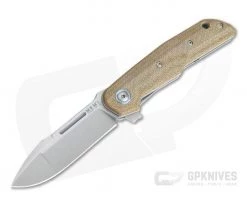 MKM Mikita Terzuola Clap Natural Canvas Micarta M390 Liner Lock Flipper LS01-NC