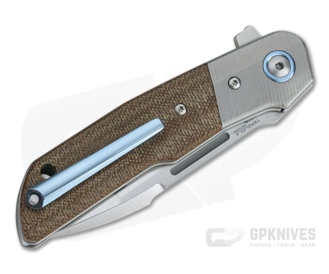 MKM Mikita Terzuola Clap Bolstered Natural Canvas Micarta M390 Liner Lock Flipper LS01-NCT - Image 2