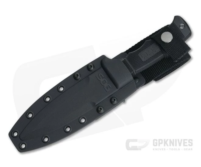 SOG SEAL Pup Gray AUS-8 Half Serrated Clip Point Fixed Blade Knife M37K - Image 3