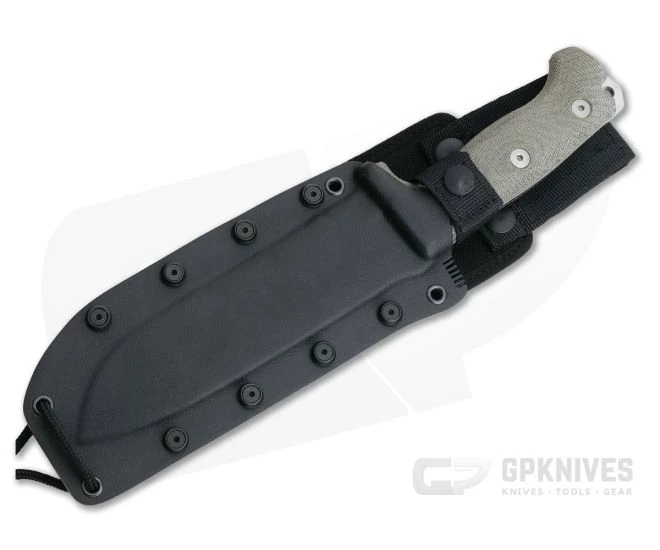 LionSteel M7 Solid Green Canvas Micarta Satin Sleipner Full Tang Fixed Blade M7-CVG - Image 2