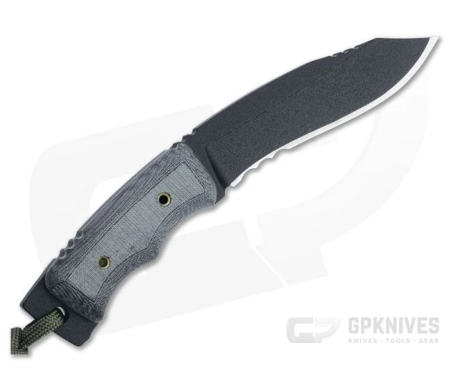 TOPS Mini Eagle Black 1095 Black Linen Micarta Fixed Blade Knife MINE-01 - Image 3