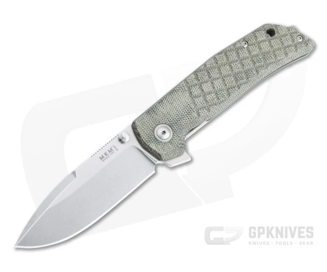 MKM Mikita x Terzuola Maximo Stonewashed M390 Green Micarta Frame Lock Flipper MM-GCT