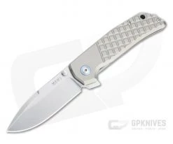 MKM Mikita x Terzuola Maximo Stonewashed M390 Gray Titanium Frame Lock Flipper MM-T
