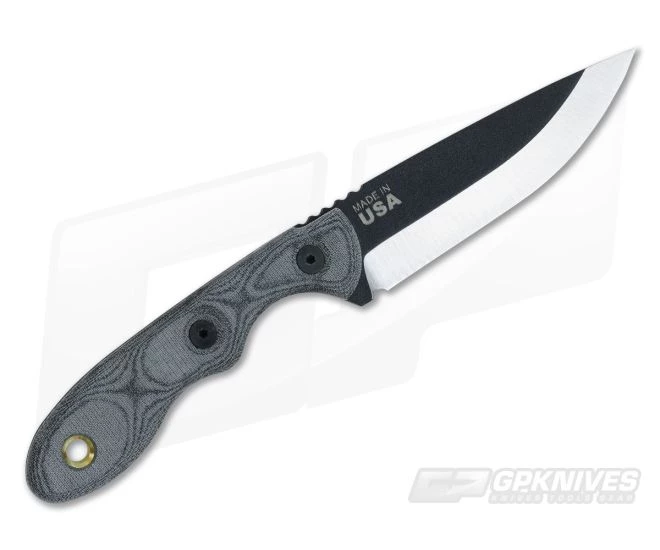 TOPS Knives Mini Scandi Knife 2.5 Black Linen Micarta - Image 3