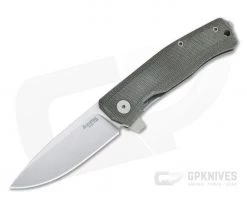 LionSteel Myto Satin M390 Green Canvas Micarta Titanium Frame Lock Flipper MT01-CVG