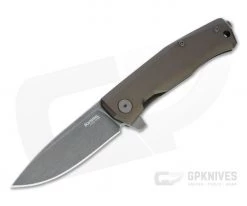 LionSteel Myto Black Stonewashed M390 Earth Brown Aluminum Frame Lock Flipper MT01A-EB