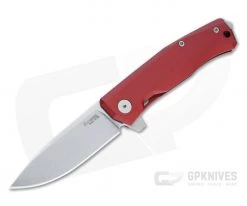 LionSteel Myto Stonewashed M390 Red Aluminum Frame Lock Flipper MT01A-RS