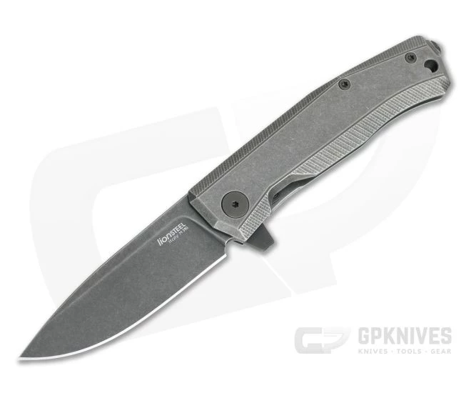 LionSteel Myto Old Black Tumbled PVD M390 Titanium Frame Lock Flipper MT01B-BW - Image 2