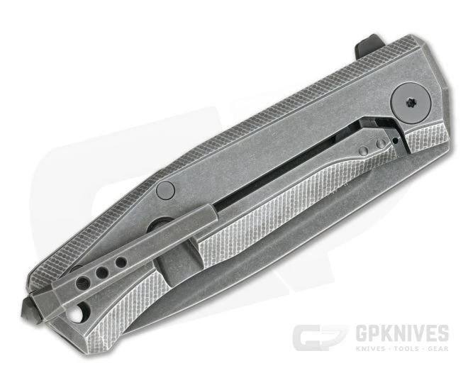 LionSteel Myto Old Black Tumbled PVD M390 Titanium Frame Lock Flipper MT01B-BW - Image 3