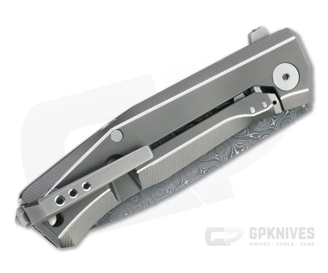 LionSteel Myto Stainless Damascus Gray Titanium Frame Lock Flipper - Image 2