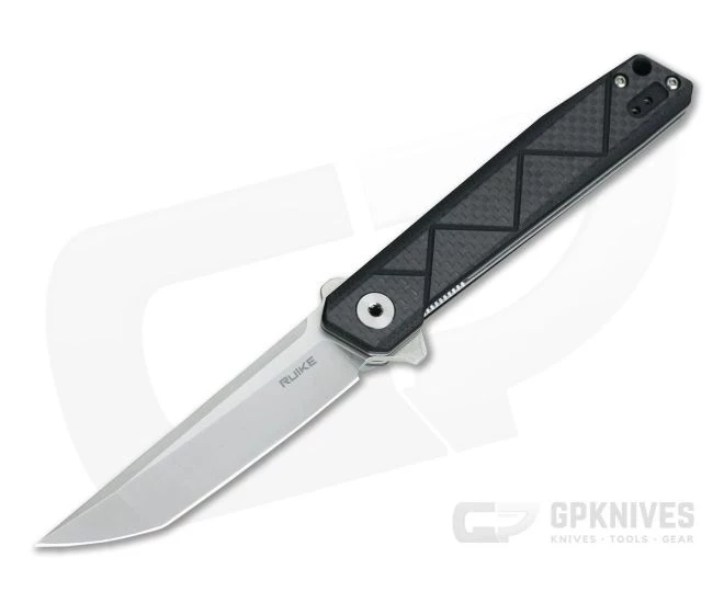 RUIKE P127-CB Tanto 14C28N Carbon Fiber G10 Tactical Liner Lock Flipper