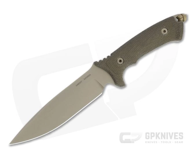 Spartan Harsey Difensa FDE S45VN Green Micarta Kydex Sheath Fixed Blade 19DEGRKYTN