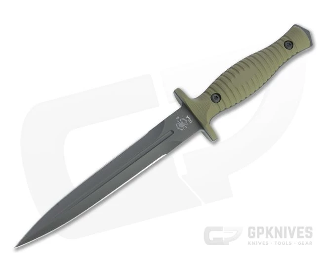Spartan-George V-14 Dagger Black S45VN OD Green G10 Kydex Sheath Fixed Blade SB27BKGRKYBK