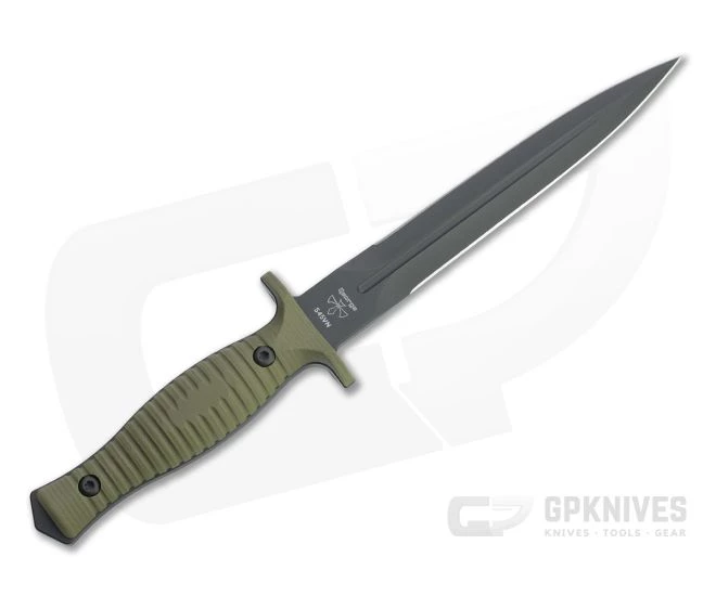 Spartan-George V-14 Dagger Black S45VN OD Green G10 Kydex Sheath Fixed Blade SB27BKGRKYBK - Image 3