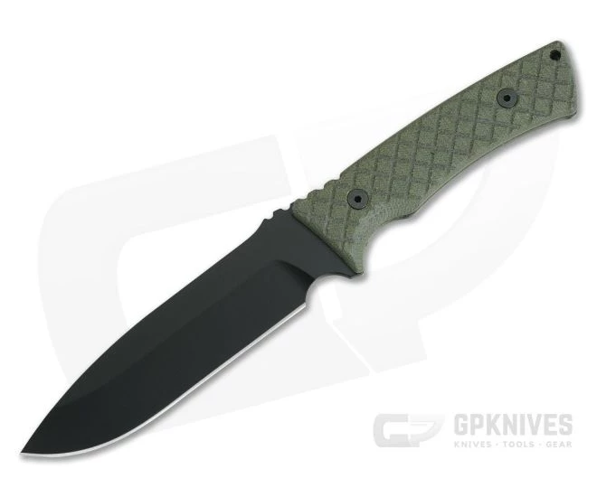 Spartan Blades Damysus Black 1095 Green Micarta Silver Line Fixed Blade SBSL003BKGR