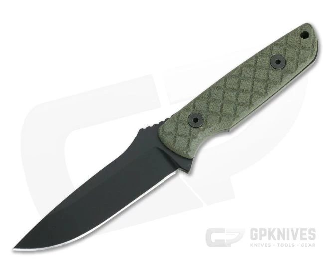 Spartan Blades Alala Black 1095 Green Micarta Silver Line Fixed Blade SBSL004BKGR