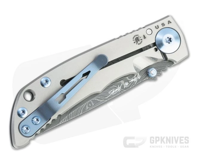 Spartan Blades Harsey Folder 3.25 Nichols Damascus Blue Hardware Titanium Folder 04 - Image 2