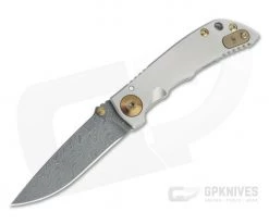 Spartan Blades Harsey Folder 3.25 Nichols Damascus Bronze Hardware Titanium Folder 06