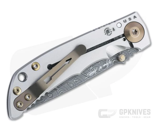 Spartan Blades Harsey Folder 3.25 Nichols Damascus Bronze Hardware Titanium Folder 06 - Image 2