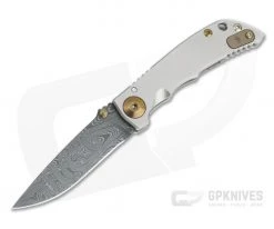 Spartan Blades Harsey Folder 3.25 Nichols Damascus Bronze Hardware Titanium Folder 09
