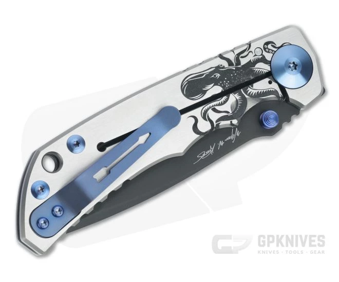 Spartan Harsey Folder Black and Satin Kraken Special Edition Blue Accents Black PVD S45VN - Image 2