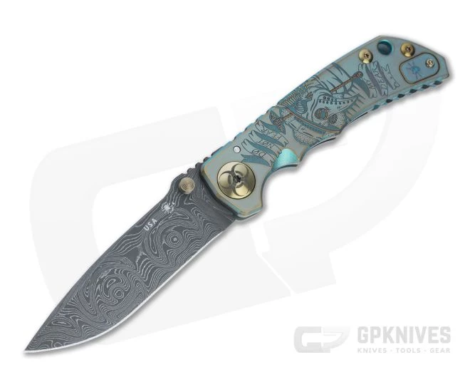 Spartan Harsey Folder Special Edition Plague Doctor Nichols Damascus Folder 052