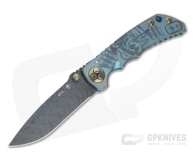 Spartan Harsey Folder Special Edition Plague Doctor Nichols Damascus Folder 053