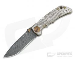Spartan Harsey Folder Special Edition Bronze Sound Wave Nichols Damascus Folder 070