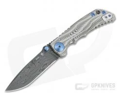 Spartan Harsey Folder Special Edition Sound Wave Nichols Damascus Blue Hardware Folder 071