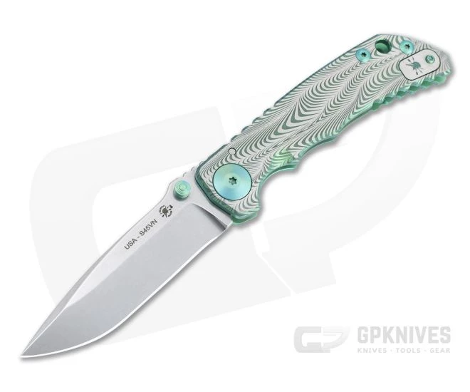 Spartan Harsey Folder Special Edition Green Sound Wave Stonewashed S45VN Folder 073