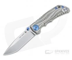 Spartan Harsey Folder Special Edition Sound Wave Stonewashed S45VN Blue Hardware Folder 074